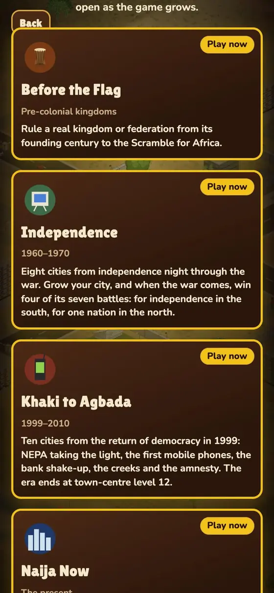 The era menu